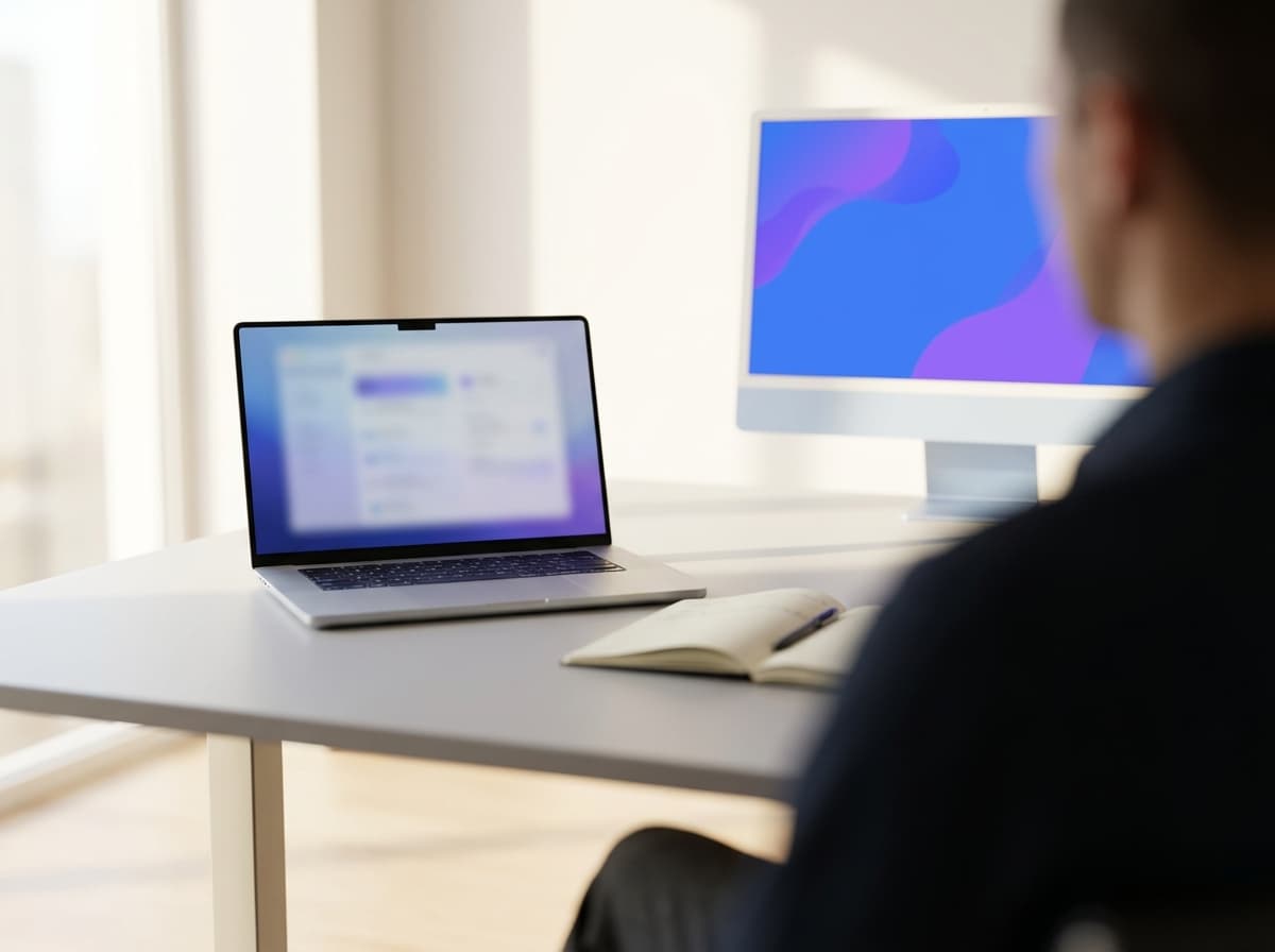 A small-group hands-on AI training session in a clinical office setting